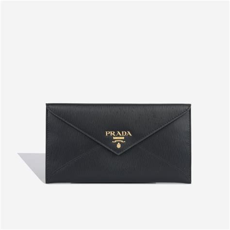 prada envelope textured leather wallet|prada wallet price list.